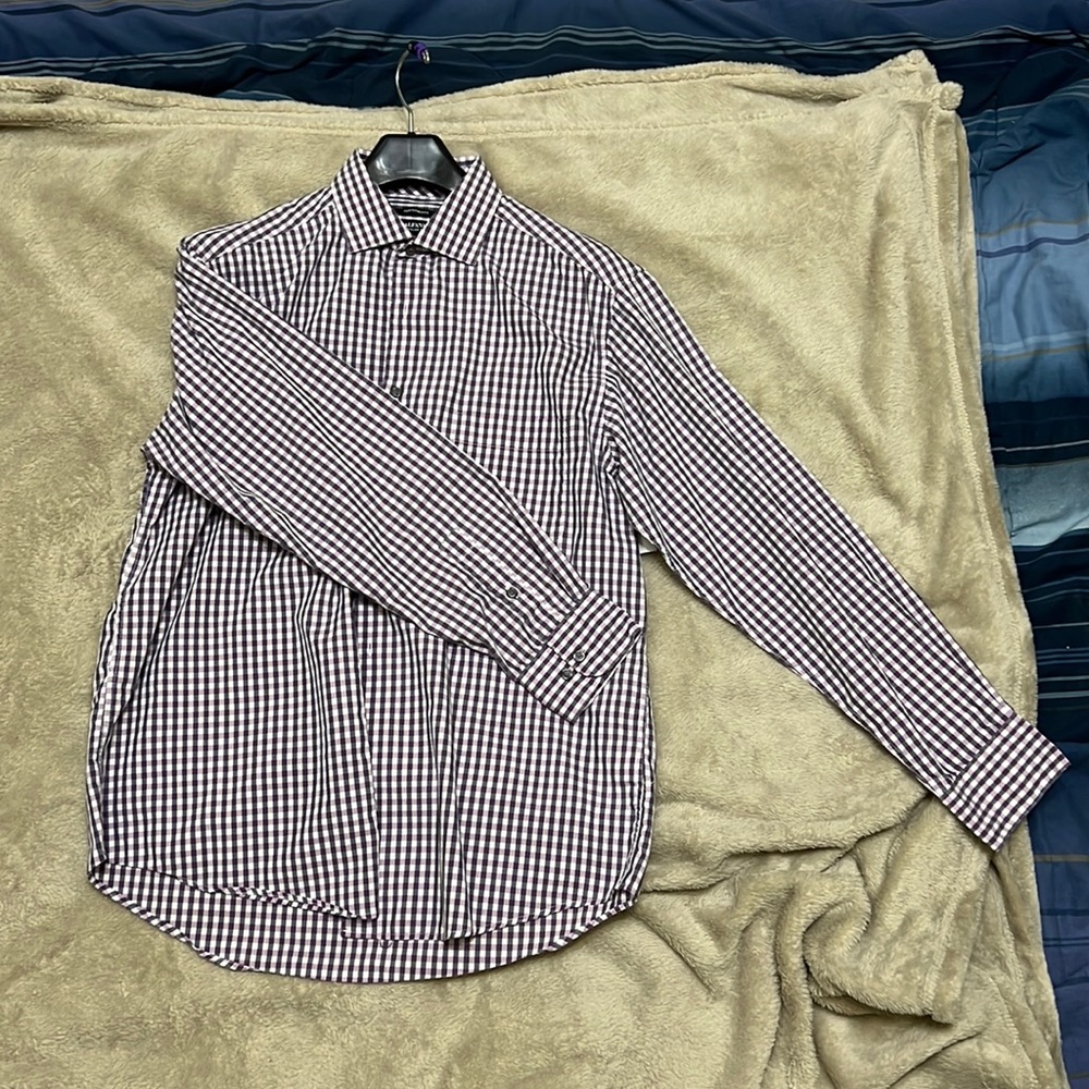 Aleni PURPLE WHITE GREY dress shirt NWOT